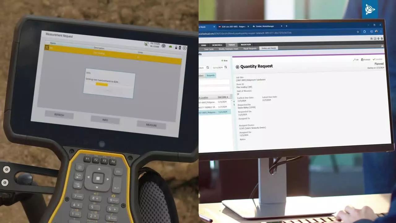 Siteworks on a trimble tablet and a desktop